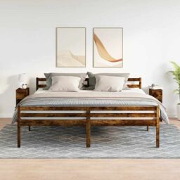 Berkfield Home Bedside Cabinets with Drawer 2 pcs Smoked Oak 20x36x60 cm in Brown - Size: 20 x 36 x 60 cm - thumbnail 3