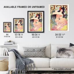 "Artery8 Art Nouveau Vintage French Job Paper Advert Wall Art Print Mucha - Size: W12"" x H16""" - thumbnail 3