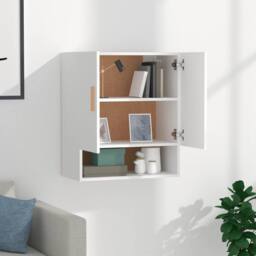 Berkfield Home Wall Cabinet White 60x31x70 cm Engineered Wood - Size: 60 x 31 x 70 cm - thumbnail 3