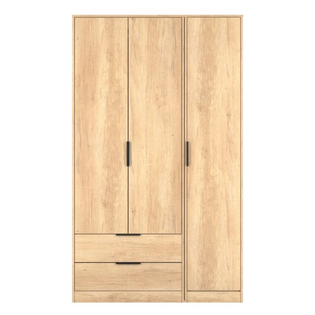 Ready Assembled 2 U Fuji Triple Wardrobe with 2 Drawers (Ready Assembled) in Natural - image 1