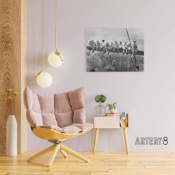 "Artery8 Men On Girder Lunch Atop A Skyscraper Photo Canvas Wall Art Print in Grey - Size: W18"" x H24""" - thumbnail 3