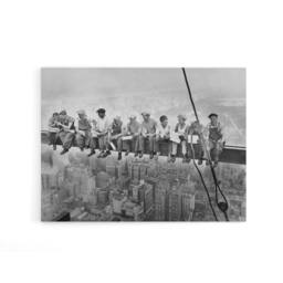 "Artery8 Men On Girder Lunch Atop A Skyscraper Photo Canvas Wall Art Print in Grey - Size: W18"" x H24""" - thumbnail 1