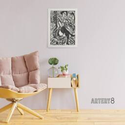"Artery8 Woman Tying Her Shoe Ernst Ludwig Kirchner Canvas Wall Art in White - Size: W18"" x H24""" - thumbnail 3
