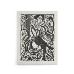 "Artery8 Woman Tying Her Shoe Ernst Ludwig Kirchner Canvas Wall Art in White - Size: W18"" x H24""" - thumbnail 1