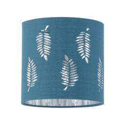 First Choice Lighting Set of 2 Buck - Clear Glass Table Lamps with Teal Fern Shade - thumbnail 7