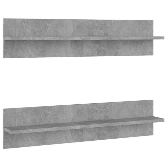 Berkfield Home Wall Shelf 2 pcs Concrete Grey 80x11.5x18 cm Engineered Wood - image 1