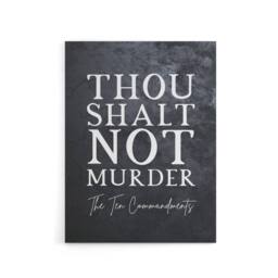 "Artery8 Ten Commandments Shalt Not Kill Bible Quote Canvas Wall Art Print in Grey - Size: W18"" x H24""" - thumbnail 1