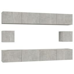 Berkfield Home 6 Piece TV Cabinet Set Concrete Grey Engineered Wood - thumbnail 2