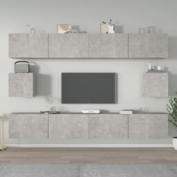 Berkfield Home 6 Piece TV Cabinet Set Concrete Grey Engineered Wood - thumbnail 1