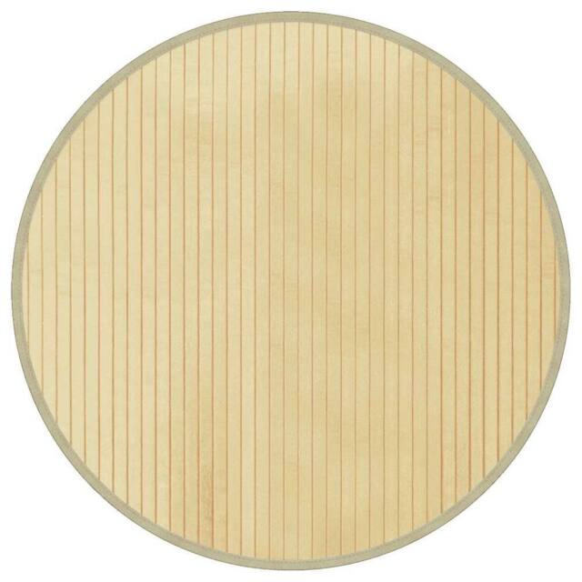 Berkfield Home Rug Round Light Natural60 cm Bamboo in Beige - Size: Medium - image 1