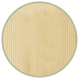 Berkfield Home Rug Round Light Natural60 cm Bamboo in Beige - Size: Medium - thumbnail 1