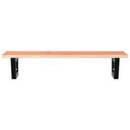 Berkfield Home Basin Shelf Wall Mounted Steel & Solid Wood Oak in Brown - thumbnail 4