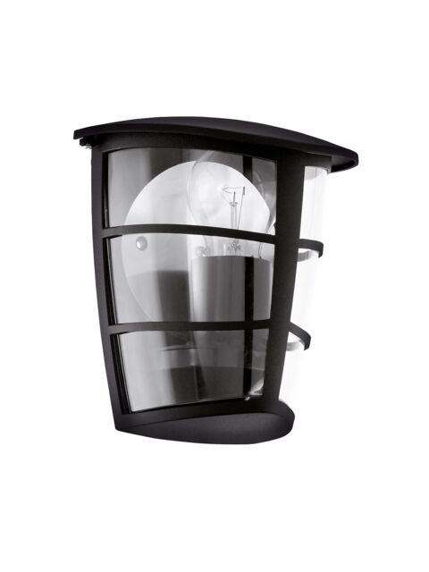 Loops IP44 Outdoor Wall Light Black Modern Lantern 1x 60W E27 Bulb Porch Lamp - image 1