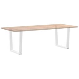 Berkfield Home Dining Table Legs V-Shape 2 pcs White 90x(72-73.3) cm Steel - thumbnail 8