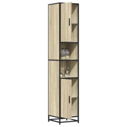 Berkfield Home Bathroom Cabinet Sonoma Oak 35x37.5x188.5 cm Engineered Wood & Metal in Brown - thumbnail 4
