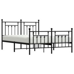 Berkfield Home Metal Bed Frame with Headboard & Footboard Black 140x200 cm - thumbnail 4