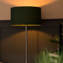 ValueLights Charlie Chrome Floor Lamp with Large Green Shade in Silver - thumbnail 4