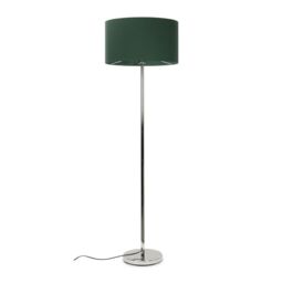 ValueLights Charlie Chrome Floor Lamp with Large Green Shade in Silver - thumbnail 2