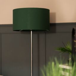 ValueLights Charlie Chrome Floor Lamp with Large Green Shade in Silver - thumbnail 3