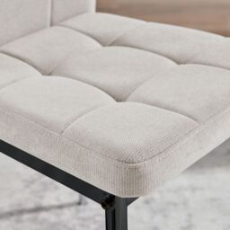 FurnitureboxUK Set 2 Paloma Modern Fabric Dining Chairs On Black Legs in Cream - thumbnail 9