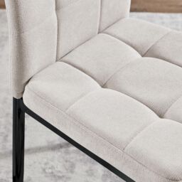 FurnitureboxUK Set 2 Paloma Modern Fabric Dining Chairs On Black Legs in Cream - thumbnail 8
