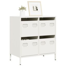 Berkfield Home Sideboard¬†White 68x39x73.5 cm Cold-rolled Steel in White - thumbnail 1
