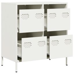 Berkfield Home Sideboard¬†White 68x39x73.5 cm Cold-rolled Steel in White - thumbnail 4