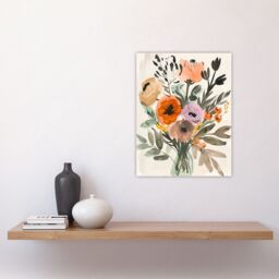 "Artery8 Flower Bouquet Vase Abstract Floral Watercolour Wall Art Print - Size: W18"" x H24""" - thumbnail 4