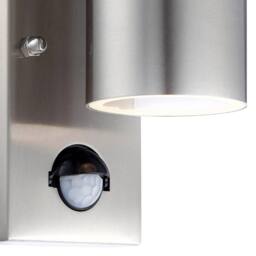 First Choice Lighting Set of 2 Blaze - Marine Grade Steel Motion Sensor Wall Lights in Silver - thumbnail 3