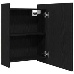 Berkfield Home Black Oak Bathroom Mirror Cabinet - 62.5 x 20.5 x 64 cm - Made of… - thumbnail 5
