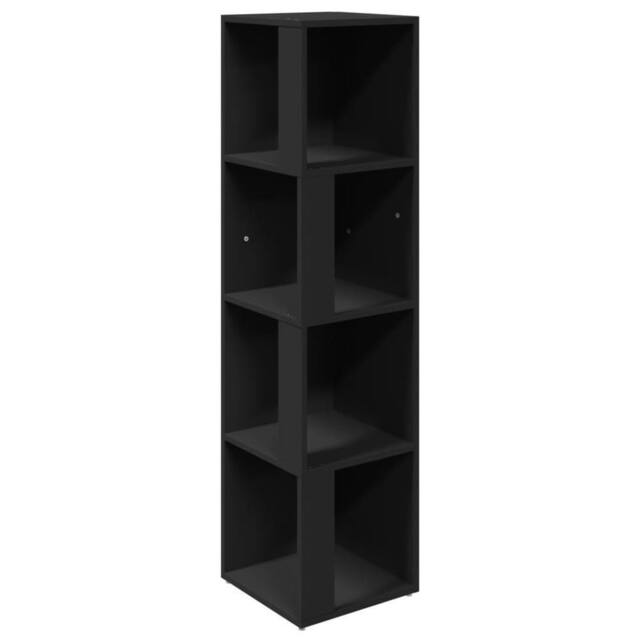 Berkfield Home Corner Cabinet Black 33x33x132 cm Engineered Wood - Size: 33 x 33 x 132 cm - image 1