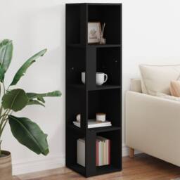 Berkfield Home Corner Cabinet Black 33x33x132 cm Engineered Wood - Size: 33 x 33 x 132 cm - thumbnail 2