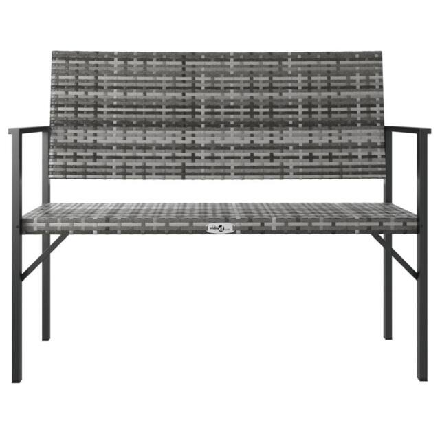 Berkfield Home Beautiful 2-Seater Garden Bench Grey Poly Rattan - image 1