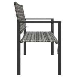 Berkfield Home Beautiful 2-Seater Garden Bench Grey Poly Rattan - thumbnail 4