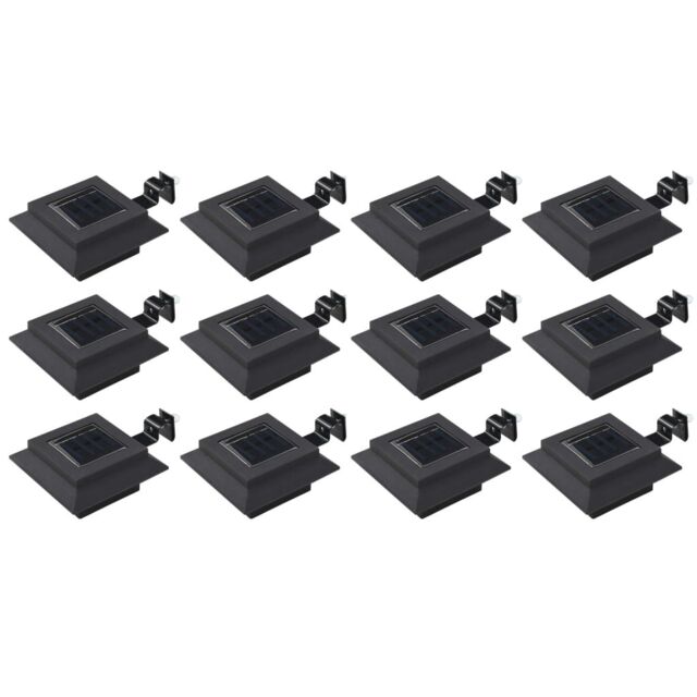 Berkfield Home Outdoor Solar Lamps 12 pcs LED Square 12 cm Black - image 1