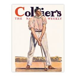 Artery8 Edward Penfield Framed Wall Art Vintage Magazine Cover Golfer Fore in White - Size: A4 - thumbnail 3
