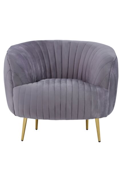 Orsina Florina Grey Velvet Chair With Gold Legs - image 1