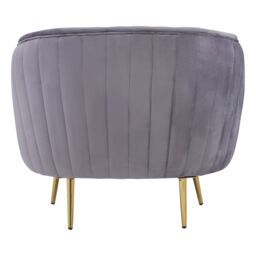 Orsina Florina Grey Velvet Chair With Gold Legs - thumbnail 2