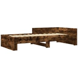 Berkfield Home Bed Frame without Mattress Smoked Oak 90x200 cm Engineered Wood in Brown - thumbnail 3