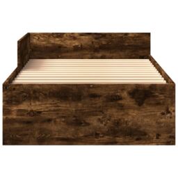 Berkfield Home Bed Frame without Mattress Smoked Oak 90x200 cm Engineered Wood in Brown - thumbnail 5