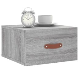 Berkfield Home Wall-mounted Bedside Cabinet Grey Sonoma 35x35x20 cm - Size: 35 x 35 x 20 cm - thumbnail 3