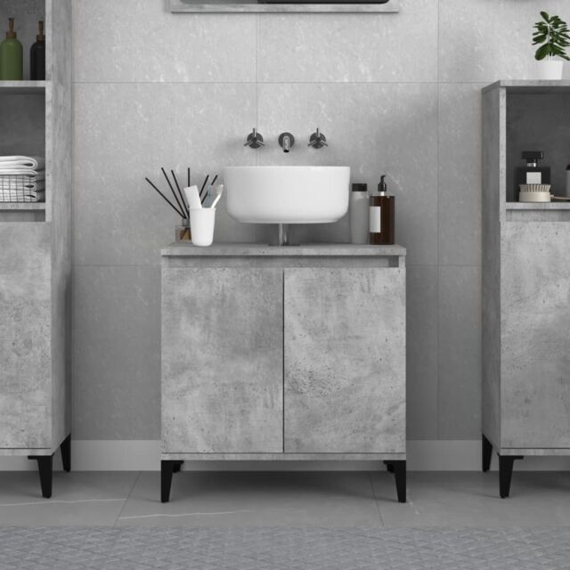 Berkfield Home Sink Cabinet Concrete Grey 58x33x60 cm Engineered Wood - Size: 58 x 33 x 60 cm - image 1