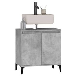 Berkfield Home Sink Cabinet Concrete Grey 58x33x60 cm Engineered Wood - Size: 58 x 33 x 60 cm - thumbnail 4