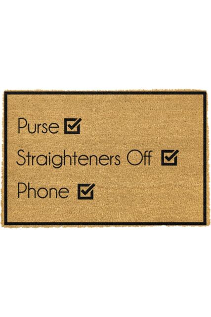 Artsy Mats Purse Straighteners Phone Doormat in Black - Size: 40 cm x 60 cm - image 1