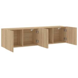 Berkfield Home TV Cabinets Wall-mounted 2 pcs Sonoma Oak 80x30x41 cm in Light Oak - Size: 80 x 30 x 41 cm - thumbnail 6