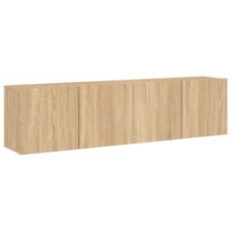 Berkfield Home TV Cabinets Wall-mounted 2 pcs Sonoma Oak 80x30x41 cm in Light Oak - Size: 80 x 30 x 41 cm - thumbnail 3
