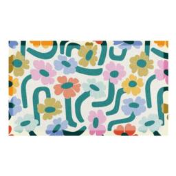 Artsy Mats Elizabeth Olwen Chunky Floral Indoor/Outdoor Doormat (90x60cm) in Cream - Size: 60 x 90 cm - thumbnail 2