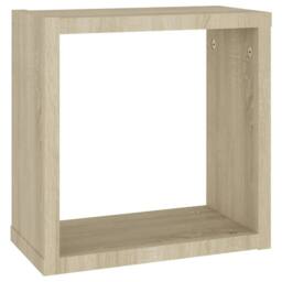Berkfield Home Wall Cube Shelves 4 pcs Sonoma Oak 30x15x30 cm in Light Tan - Size: 30 x 15 x 30 cm - thumbnail 7