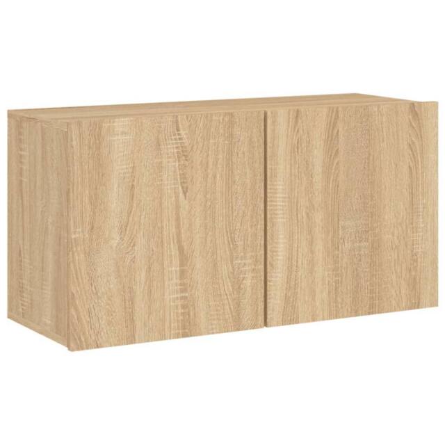 Berkfield Home TV Cabinet Wall-mounted Sonoma Oak 80x30x41 cm in Light Brown - Size: 80 x 30 x 41 cm - image 1