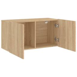 Berkfield Home TV Cabinet Wall-mounted Sonoma Oak 80x30x41 cm in Light Brown - Size: 80 x 30 x 41 cm - thumbnail 5